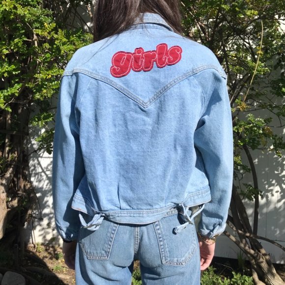 Brandy Melville Isabelle Denim Jacket with Girls Patch EXTREMELY RARE. - Picture 10 of 13